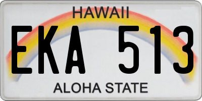 HI license plate EKA513