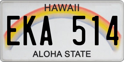 HI license plate EKA514