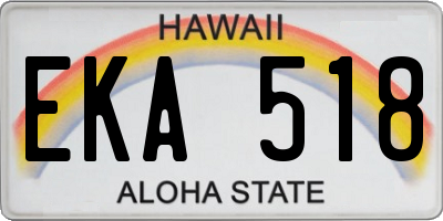 HI license plate EKA518