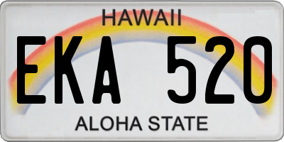 HI license plate EKA520