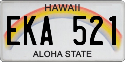 HI license plate EKA521