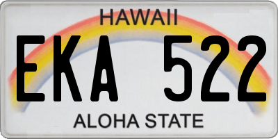 HI license plate EKA522