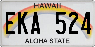 HI license plate EKA524