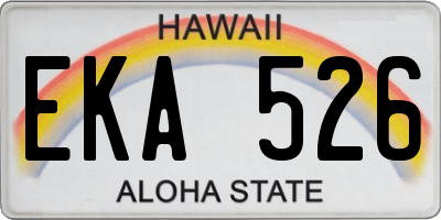 HI license plate EKA526