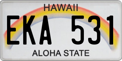HI license plate EKA531