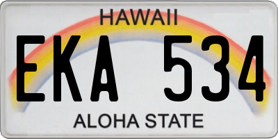HI license plate EKA534