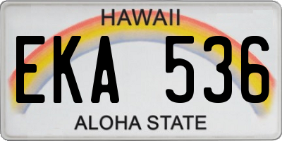 HI license plate EKA536