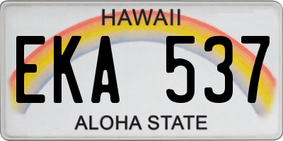 HI license plate EKA537