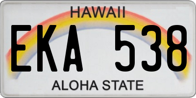 HI license plate EKA538