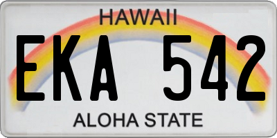 HI license plate EKA542