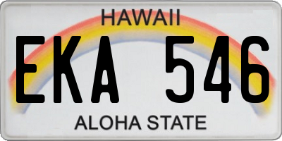 HI license plate EKA546