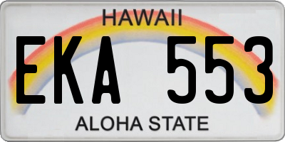 HI license plate EKA553