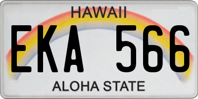 HI license plate EKA566