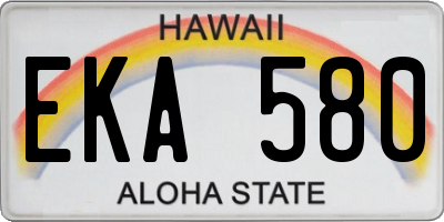 HI license plate EKA580