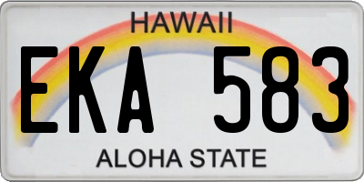 HI license plate EKA583