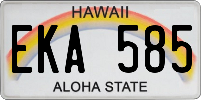HI license plate EKA585