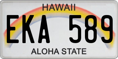 HI license plate EKA589