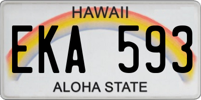 HI license plate EKA593