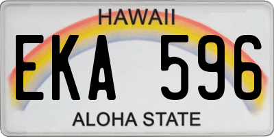 HI license plate EKA596