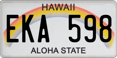 HI license plate EKA598