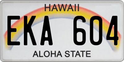 HI license plate EKA604