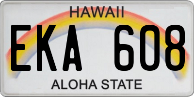 HI license plate EKA608