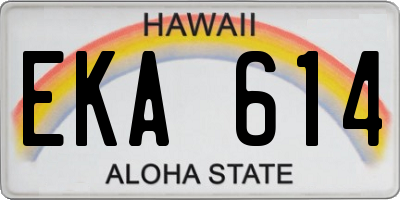 HI license plate EKA614