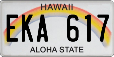 HI license plate EKA617