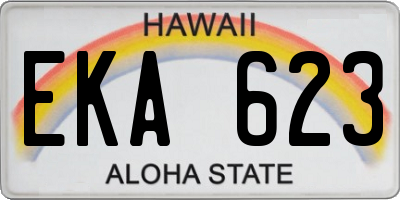HI license plate EKA623
