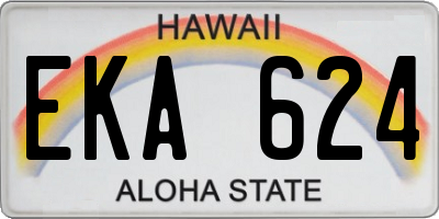 HI license plate EKA624