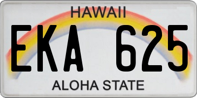 HI license plate EKA625