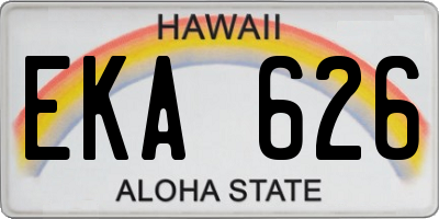 HI license plate EKA626