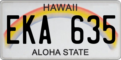 HI license plate EKA635