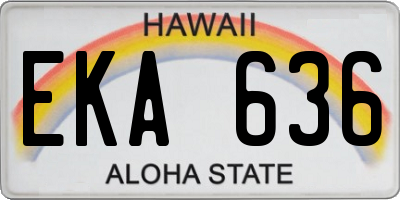HI license plate EKA636