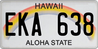 HI license plate EKA638