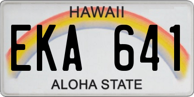 HI license plate EKA641
