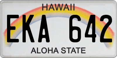 HI license plate EKA642