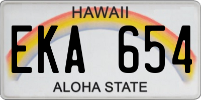 HI license plate EKA654