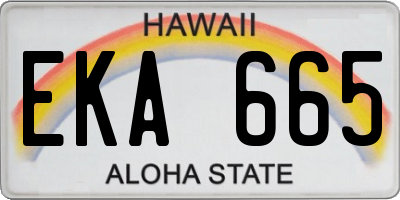 HI license plate EKA665