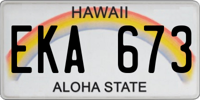 HI license plate EKA673
