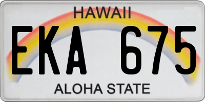 HI license plate EKA675