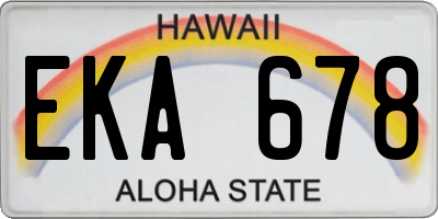 HI license plate EKA678