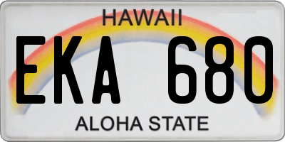 HI license plate EKA680
