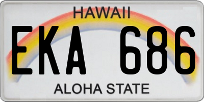 HI license plate EKA686