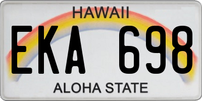HI license plate EKA698