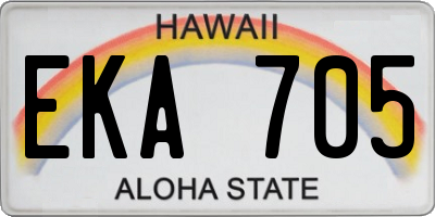 HI license plate EKA705