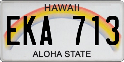 HI license plate EKA713