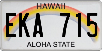 HI license plate EKA715