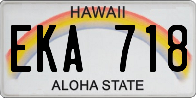 HI license plate EKA718