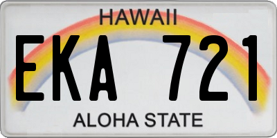 HI license plate EKA721